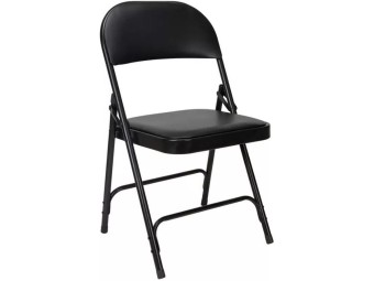 Chaise pliante et assemblable en vinyle noir