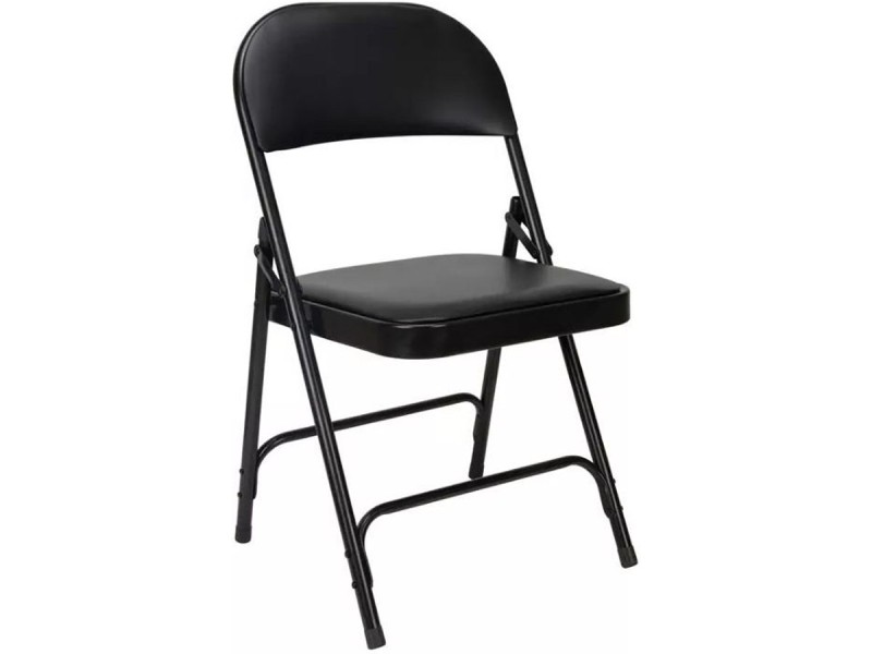 Chaise pliante et assemblable en vinyle noir