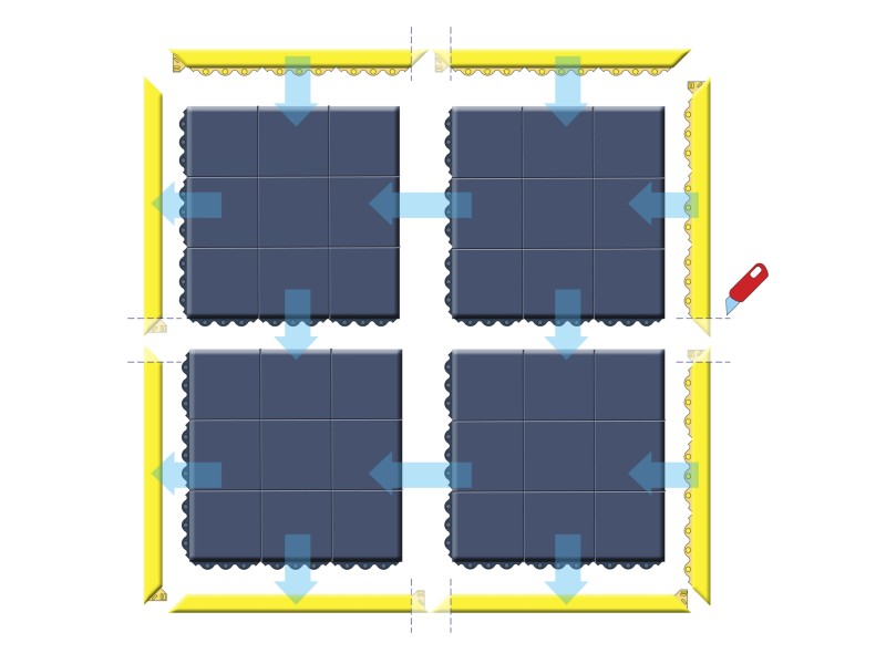 Rampe de sécurité nitrile pour tapis modulaires Cushion Ease