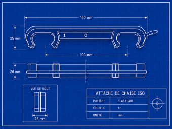 Accroche plastique pour chaise Iso
