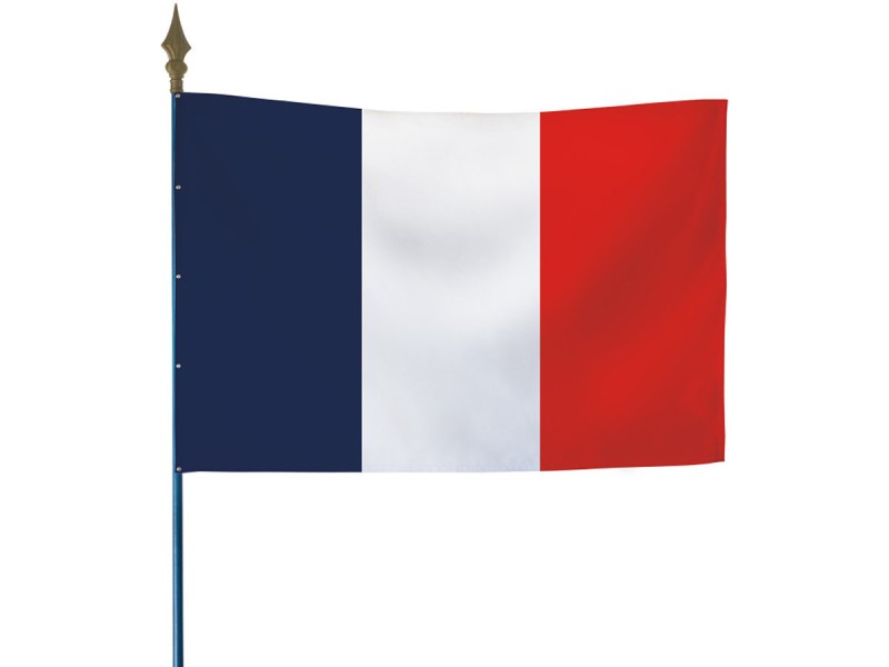 Drapeau français sur hampe