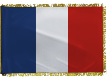 Drapeau français de façade sur hampe