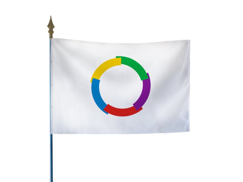Drapeau d'organisme international sur hampe