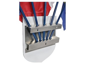 Écusson porte-drapeaux premium aluminium