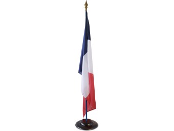 Pied porte-drapeaux bois