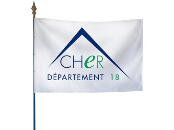 Drapeau des départements français sur hampe