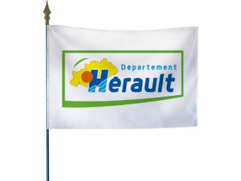Drapeau des départements français sur hampe