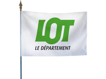 Drapeau des départements français sur hampe