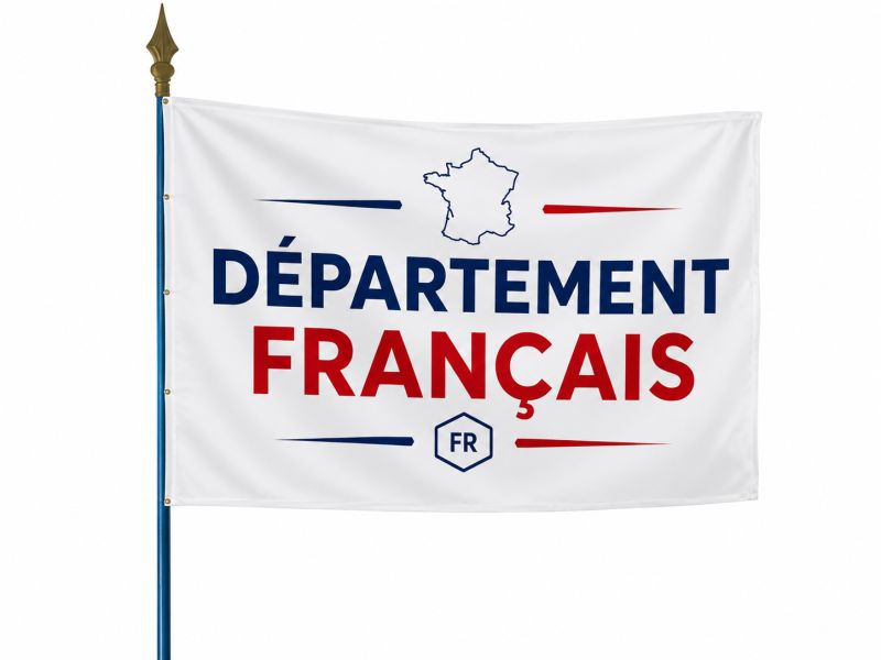 Drapeau des départements français sur hampe