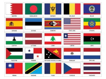 Pavillon des pays du monde pour mât