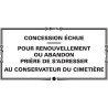 Plaque de concession échue - s'adresser au cimetière