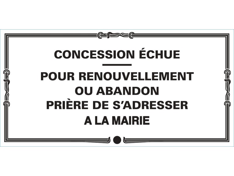 Plaque de concession échue - s'adresser à la mairie