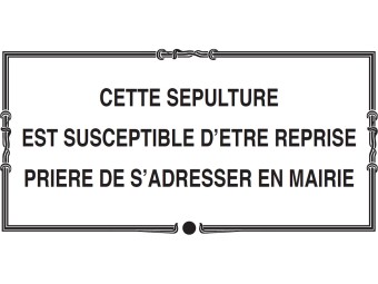 Plaque concession susceptible d'être reprise