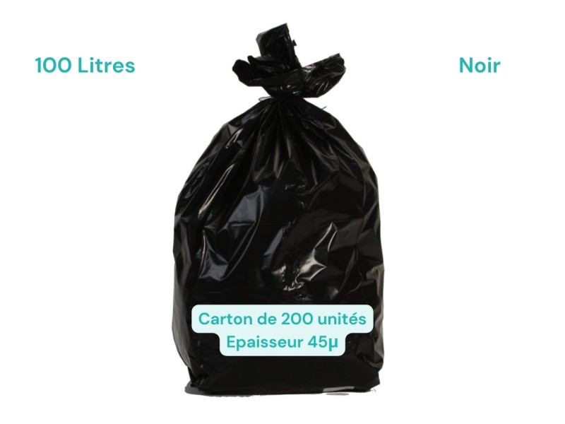 Sac poubelle noir 100L Sac poubelle noir 100L