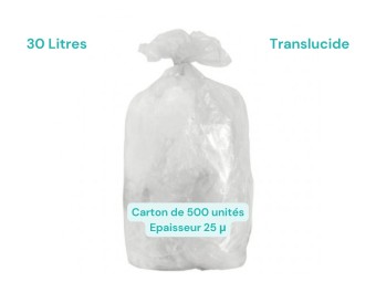 Sac poubelle translucide 30L