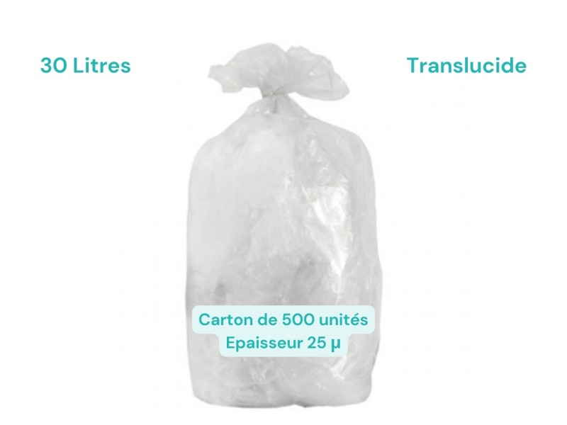 Sac poubelle translucide 30L Sac poubelle translucide 30L