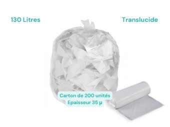 Sac poubelle translucide 130L