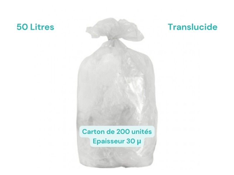 Sac poubelle translucide 50L Sac poubelle translucide 50L