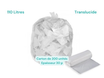 Sac poubelle translucide 110L