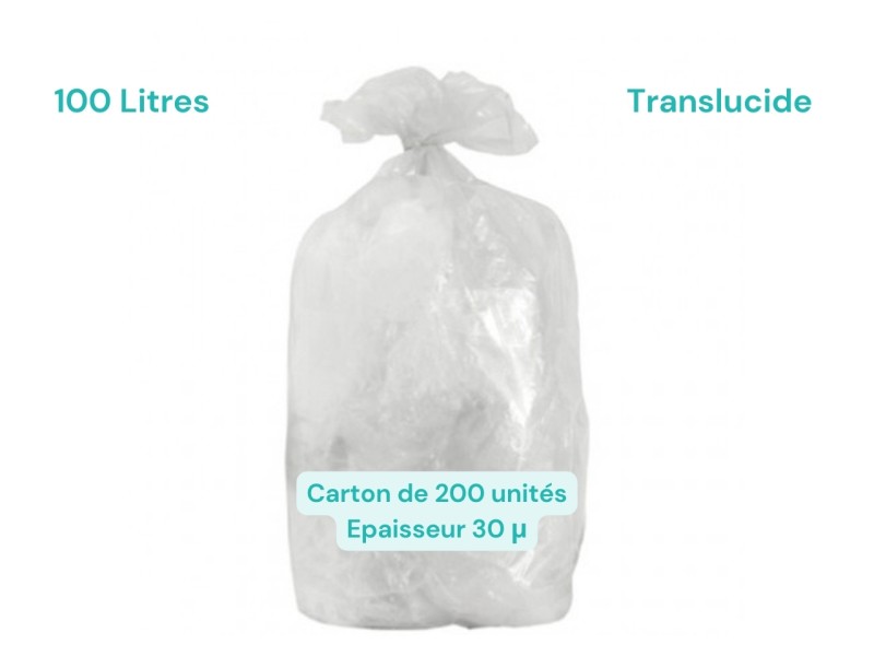 Sac poubelle translucide 100L Sac poubelle translucide 100L