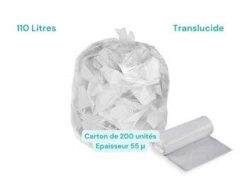Sac poubelle translucide 110L