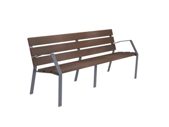 Banc exterieur Modo-08 en composite de bois/plastique recyclé