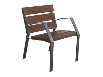 Fauteuil exterieur Modo-08 en composite de bois/plastique recyclé