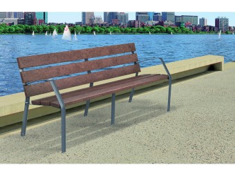 Banc exterieur Modo-08 180 polymère recyclé - Pieds en fonte