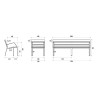 Banc exterieur Modo-08 en composite de bois/plastique recyclé