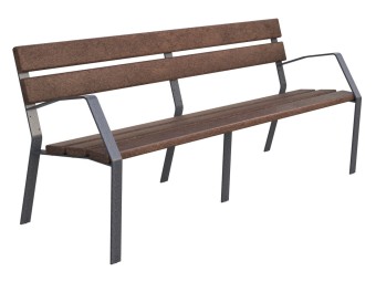 Banc exterieur Modo-08 180 polymère recyclé - Pieds en acier