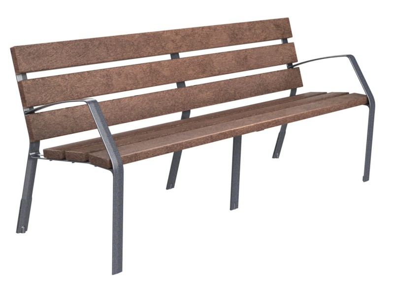 Banc exterieur Modo-08 180 polymère recyclé - Pieds en acier Banc exterieur Modo-08 180 polymère recyclé - Pieds en acier