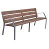 Banc exterieur Modo-08 180 polymère recyclé - Pieds en acier