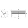 Banc exterieur Modo-08 180 polymère recyclé - Pieds en acier