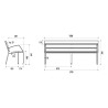 Banc exterieur Modo-08 180 polymère recyclé - Pieds en acier