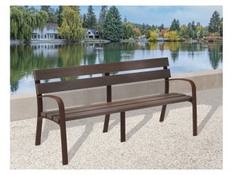 Banc exterieur Modo écocity en plastique recyclé marron