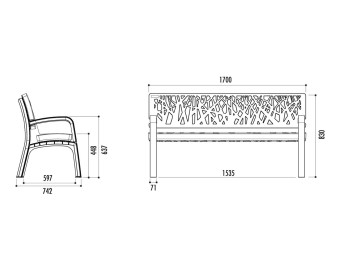 Banc exterieur Maverick en plastique recyclé