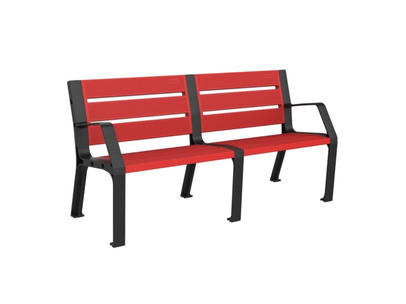 Banc exterieur Modo en plastique Eco avec accoudoirs Banc exterieur Modo en plastique Eco avec accoudoirs