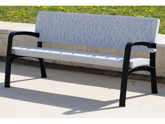 Banc exterieur Maverick en plastique recyclé issu des déchets urbain