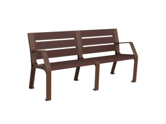 Banc exterieur Modo en plastique Eco avec accoudoirs
