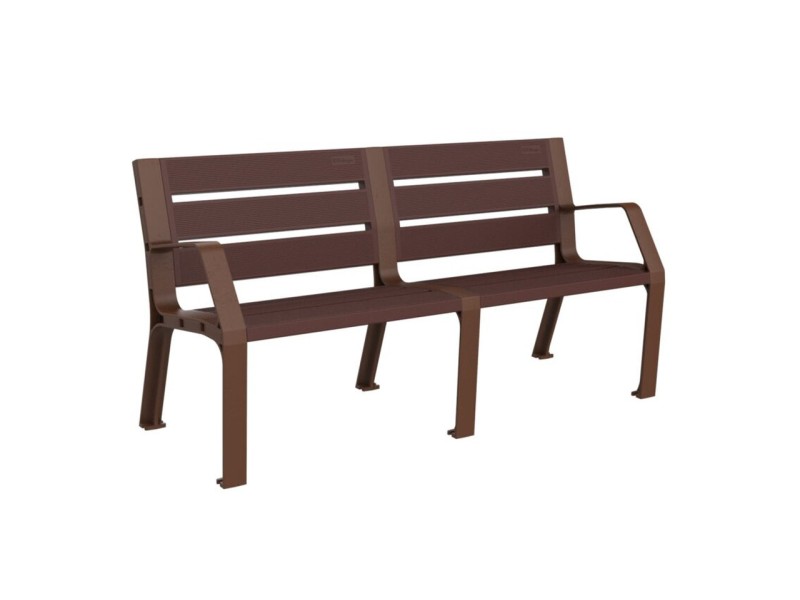 Banc exterieur Modo en plastique Eco avec accoudoirs Banc exterieur Modo en plastique Eco avec accoudoirs