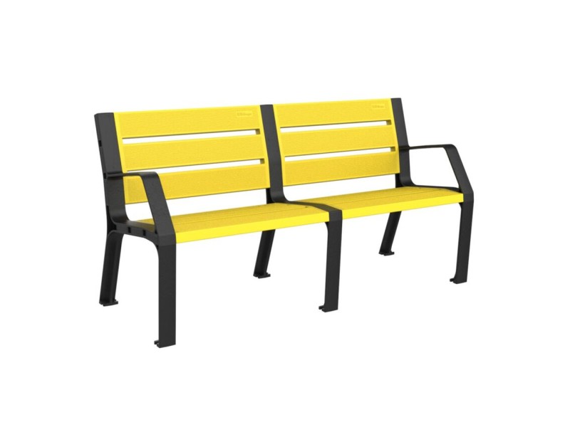 Banc exterieur Modo en plastique Eco avec accoudoirs Banc exterieur Modo en plastique Eco avec accoudoirs