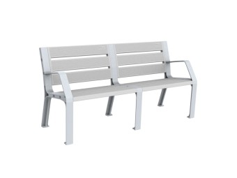 Banc exterieur Modo en plastique Eco avec accoudoirs