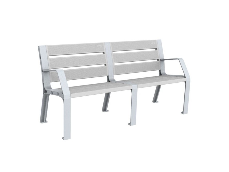 Banc exterieur Modo en plastique Eco avec accoudoirs Banc exterieur Modo en plastique Eco avec accoudoirs