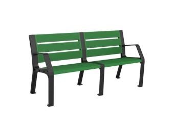 Banc exterieur Modo en plastique Eco avec accoudoirs