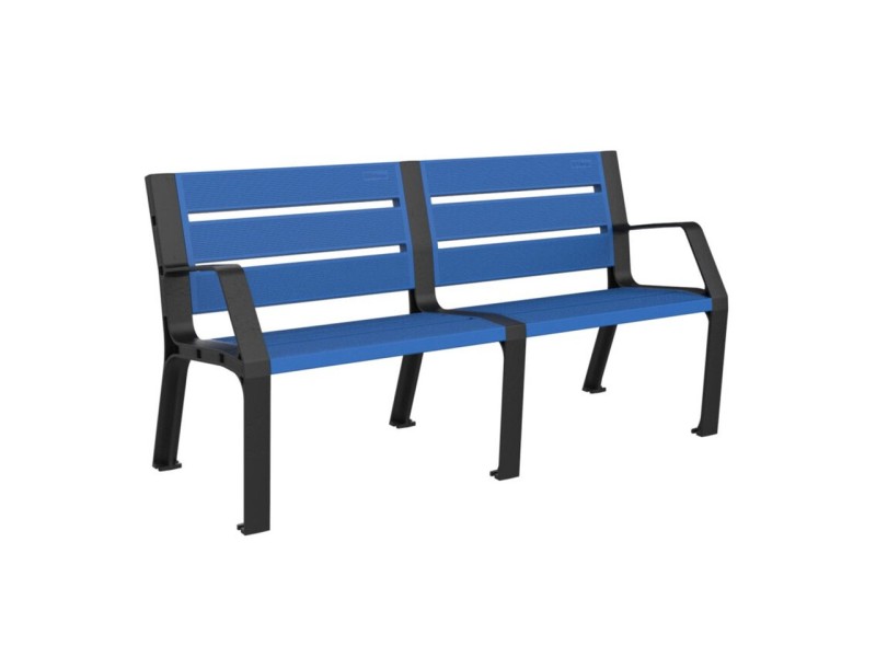Banc exterieur Modo en plastique Eco avec accoudoirs Banc exterieur Modo en plastique Eco avec accoudoirs