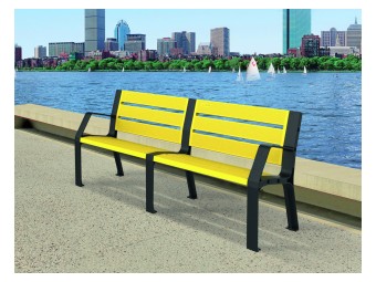 Banc exterieur Modo en plastique Eco avec accoudoirs