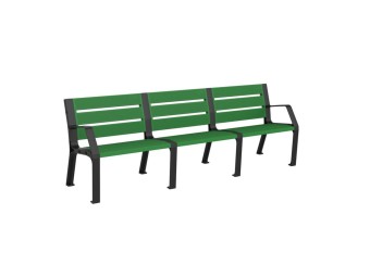 Banc exterieur Modo en plastique Eco avec accoudoirs