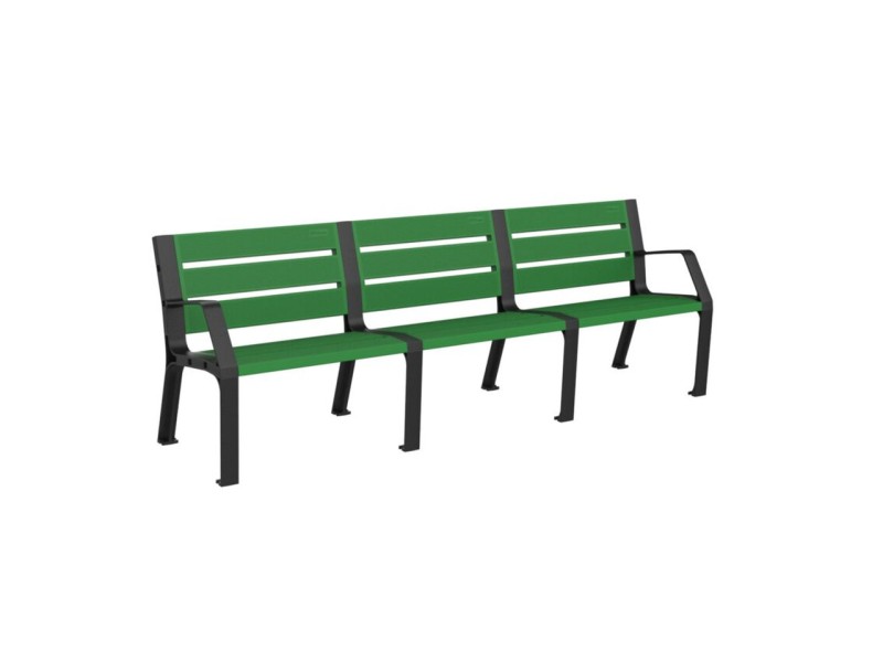 Banc exterieur Modo en plastique Eco avec accoudoirs Banc exterieur Modo en plastique Eco avec accoudoirs