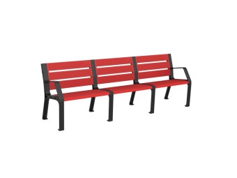 Banc exterieur Modo en plastique Eco avec accoudoirs