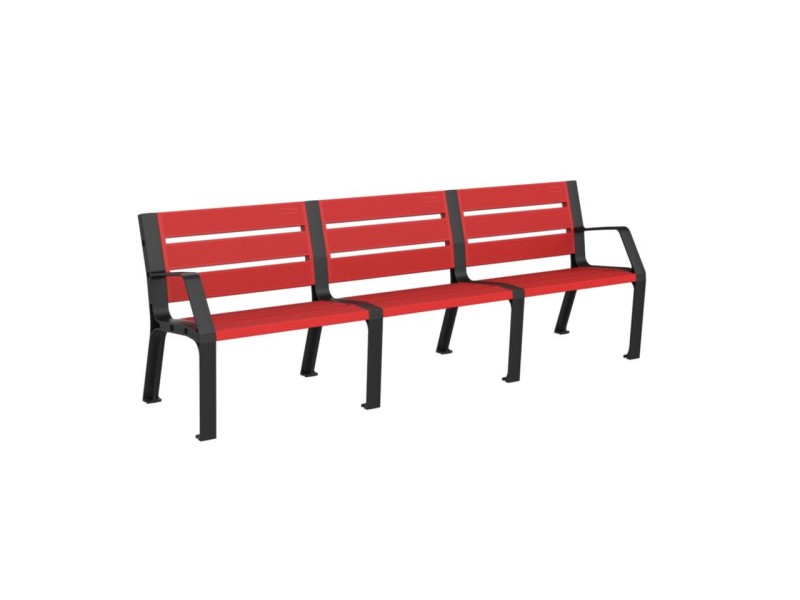 Banc exterieur Modo en plastique Eco avec accoudoirs Banc exterieur Modo en plastique Eco avec accoudoirs